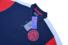 RL PREMIUM  POLO SHIRT - NAVY BLUE + WHITE + RED