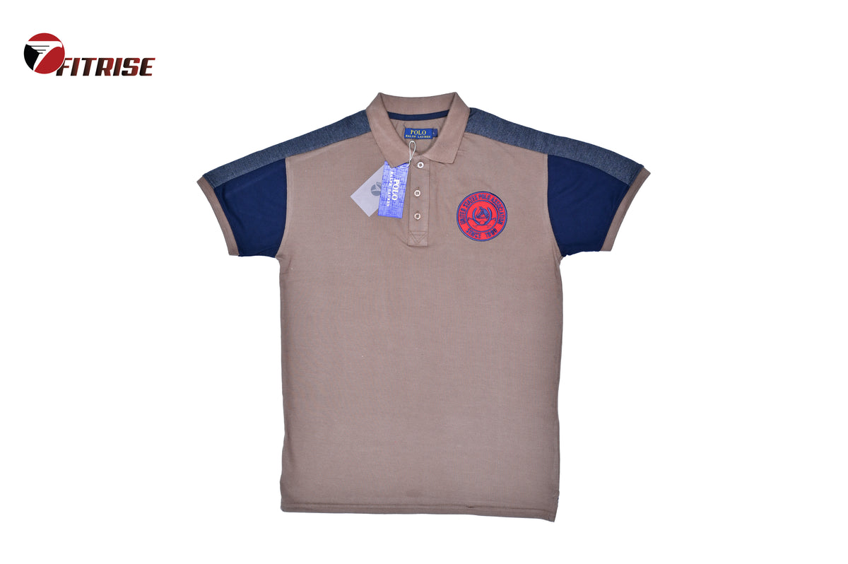 RL PREMIUM  POLO SHIRT - BROWN + BLACK + RED