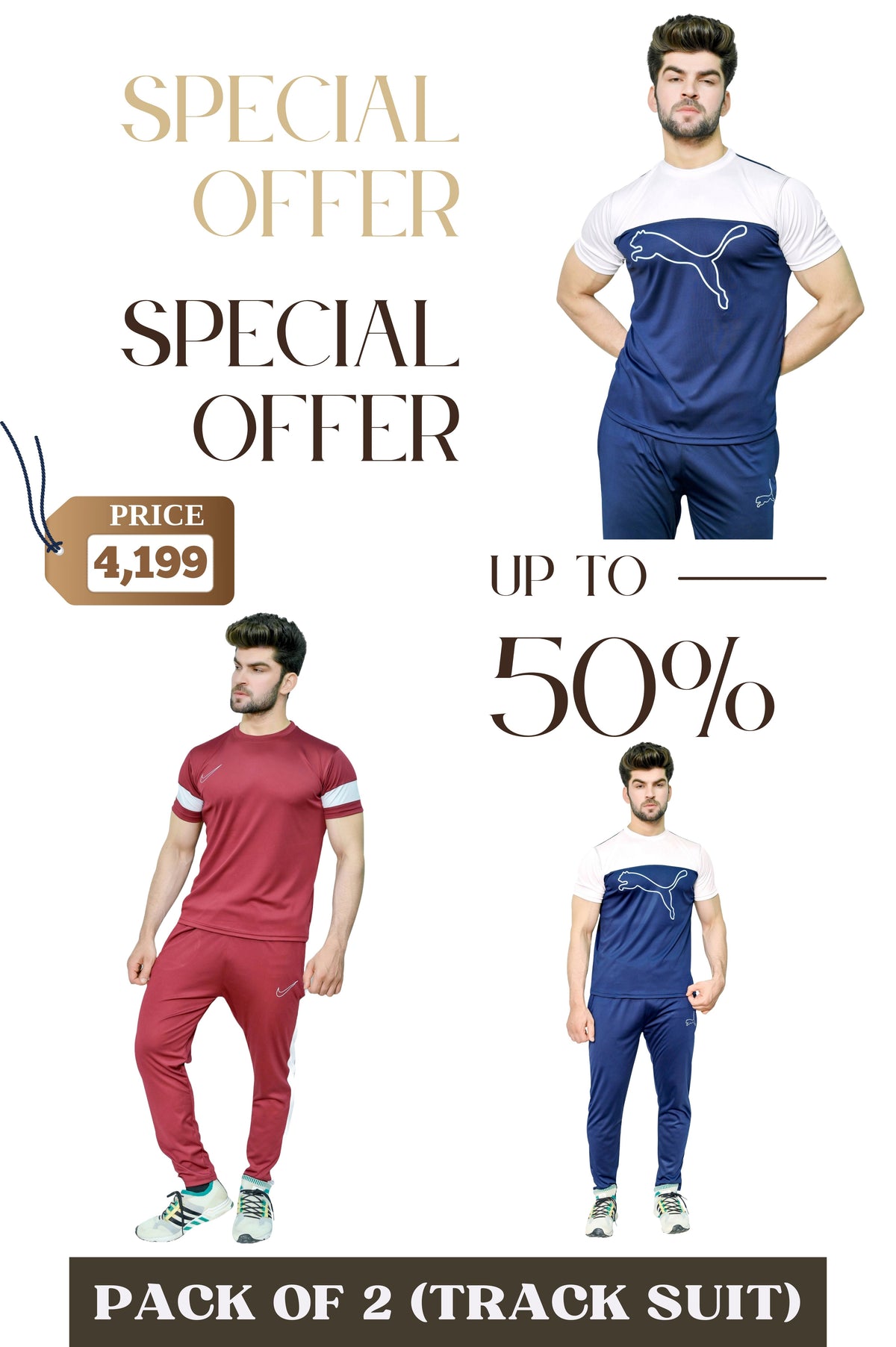 Premium Navy Blue PMA DRIFIT +  Maroon NK ( Pack Of 2 ) ( Track Suit )